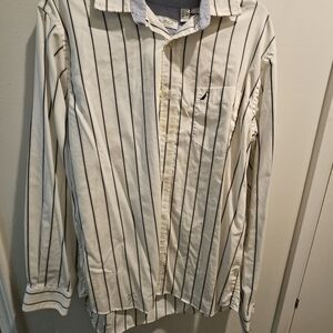 Nautica White Shirt with Black Stripes